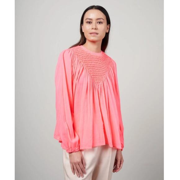 forte_forte Tops - Forte Forte Smocked Cotton Silk Blouse Size Small